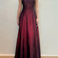 Burgundy Spaghetti Straps Exquisite Beaded Long Tulle Ball Gown Evening Dress gh3208