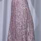 ✨Girlhomeshops-Spaghetti Strap Dusty Pink Long Sequin Formal Party Dress gh9995