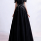 Cute tulle sequins long prom dress evening dress  10470