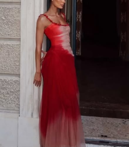✨Girlhomeshops-Pretty Spaghetti Straps Tulle Pleated Beaded Mermaid Prom Dress Formal Party Gown gh10162