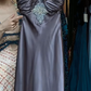 Dusty Purple Satin Halter Evening Gown Ruched Bust Rhinestone Detail Long Formal Prom Dress gh9739