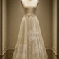✨Girlhomeshops-Ivory Sleeveless Qipao A-Line Wedding Dress with 3D Beaded Floral Tulle Skirt gh10526