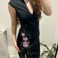 Black Vintage Luxury Embroidered Fitted Waist Prom & Evening Party Dress gh8447