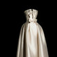 Girlhomeshops-Ivory white bow satin long wedding dress prom dress gh5389