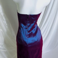 Vintage Blue Purple Satin Strapless Short Prom & Evening Party Dress, Fitted Waist Slim Silhouette gh8544