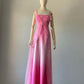 Girlhomeshops-Pink Fashion Gradient Beaded Floral Long Chiffon Retro Prom Dress Evening Dress Birthday Party Dress Graduation Dress gh5129