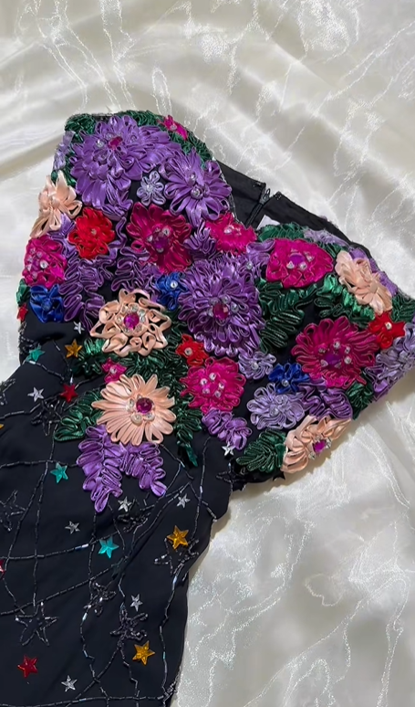 Sexy Vintage Prom & Evening Party Dress, Black Base Strapless Gown With Floral Print, Fitted Waist Slim Silhouette gh8590