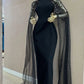 Girlhomeshops-Black exquisite beaded long tulle satin tight prom dress evening dress birthday party dress gh5384