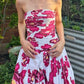 girlhomeshops-Red Floral Long Satin Chiffon Ball Gown Graduation Dress gh5928