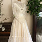 girlhomeshops-Long-Sleeved Dress, Retro Half-High Collar, Elegant Long Exquisite Lace Tulle Wedding Dress gh5853