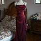 Robe de soirée longue dos nu à fleurs délicates et brillantes, jaune/vert/bordeaux, robe de fête d'anniversaire gh3385