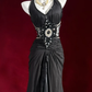 ✨Girlhomeshops-Black Halter Beaded Mermaid Gown Chiffon Lace Gatsby Style gh10148