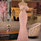 Pink Glitter Exquisite Beading Elegant Long Sequin Mermaid Slim Fit Ball Gown Evening Gown Party Dressgh3254