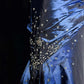 Blaues, elegantes, bodenlanges Ballkleid aus Satin mit exquisiter Perlenstickerei im Vintage-Stil (gh3636)