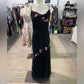 Black delicate floral beaded long tulle elegant ball gown evening dress formal birthday party dress dance dress gh3151