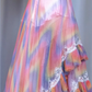✨Girlhomeshops-Rainbow Tiered Ruffle Tulle Prom Dress, Deep V Beaded Evening Gown gh9920