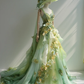 ✨Girlhomeshops-Mint Green 3D Floral Spaghetti Strap Fairy Tulle Gown with Train gh10492