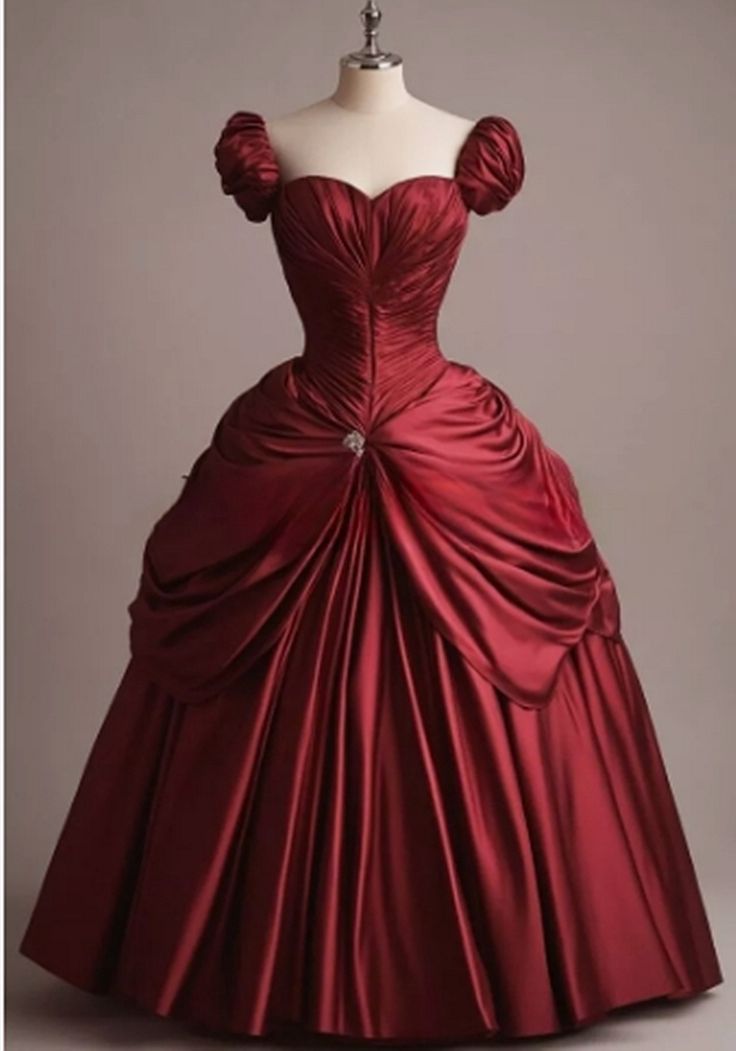 Burgunderrotes, elegantes, herzförmiger Ausschnitt, langes Prinzessinnen-Ballkleid, Abendkleid gh3193