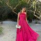 Robe de soirée longue en tulle et dentelle élégante et exquise, robe de soirée pour invités de mariage, rose, gh3362