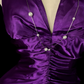 Violet Satin Mermaid Evening Gown, Halter Deep‑V Neck Backless, Front Vertical Ruched Waist, Fitted Silhouette, Draped Satin Floor‑Length Mermaid Skirt, Retro Elegant Prom Photoshoot Party Dress gh8868