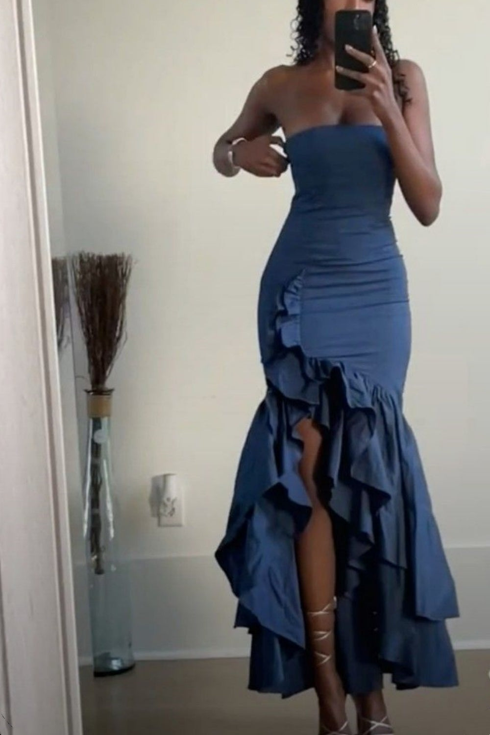 girlhomeshops-Blue/Wine Red/Yellow/Purple Long Chiffon Ruffle Prom Dress Graduation Dress gh5929