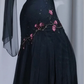✨Girlhomeshops-Black Floral Beaded Mermaid Prom Dress, Cowl Neck Spaghetti Straps Gown gh9918