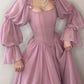 girlhomeshops-Retro, elegant, flowing A-line long-sleeved, corseted chiffon prom dress gh5754
