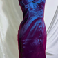 Vintage Blue Purple Satin Strapless Short Prom & Evening Party Dress, Fitted Waist Slim Silhouette gh8544
