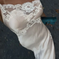 Girlhomeshops--Light pink sexy elegant lace long slit prom dress party dress gh5506