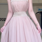 Dusty Pink Lace Strap Long Bridesmaid Gown, Square Neck, Lace Waistband, Chiffon A‑Line Floor‑Length Evening Dress gh8934