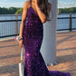 Purple Fashion Sexy Shiny Backless Long Floor Length Train Sequined Ball Gown, Evening Gown, Party Dress gh3927