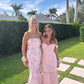 Pink Elegant Fashion Floral Long Slim Fit Ball Gown Evening Dress Party Dress Bridesmaid Dresses gh3316