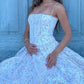 Weißes, florales, süßes, elegantes, langes Chiffon-Tube-Top, Heimkehrkleid, Hochzeitsgastkleid, Geburtstagspartykleid, gh4083