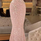 Pink Glitter Exquisite Beading Elegant Long Sequin Mermaid Slim Fit Ball Gown Evening Gown Party Dressgh3254