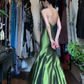 Olive Green Strapless Long Formal Gown Beaded Taffeta Mermaid Evening Dress gh9658