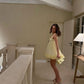 Girlhomeshops-Yellow sweet fashion short chiffon homecoming dress birthday dress gh5288