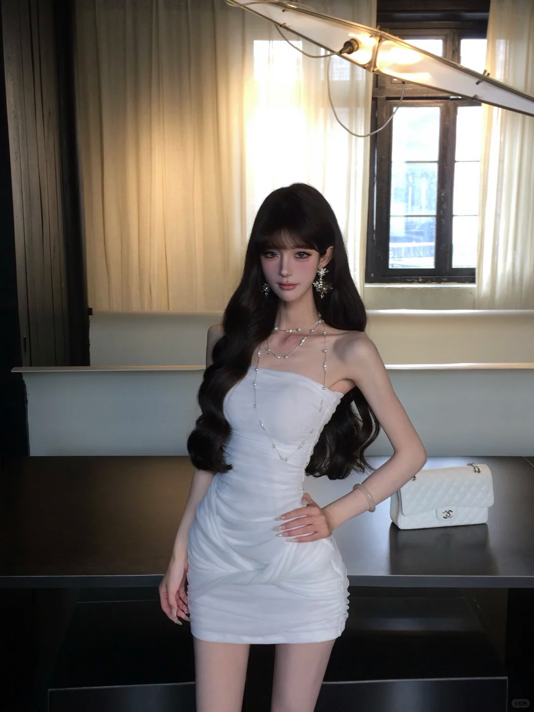 Women Elegant White Strapless Homecoming Dress Ruched Twist Front Bodycon Short Party Dress gh9424