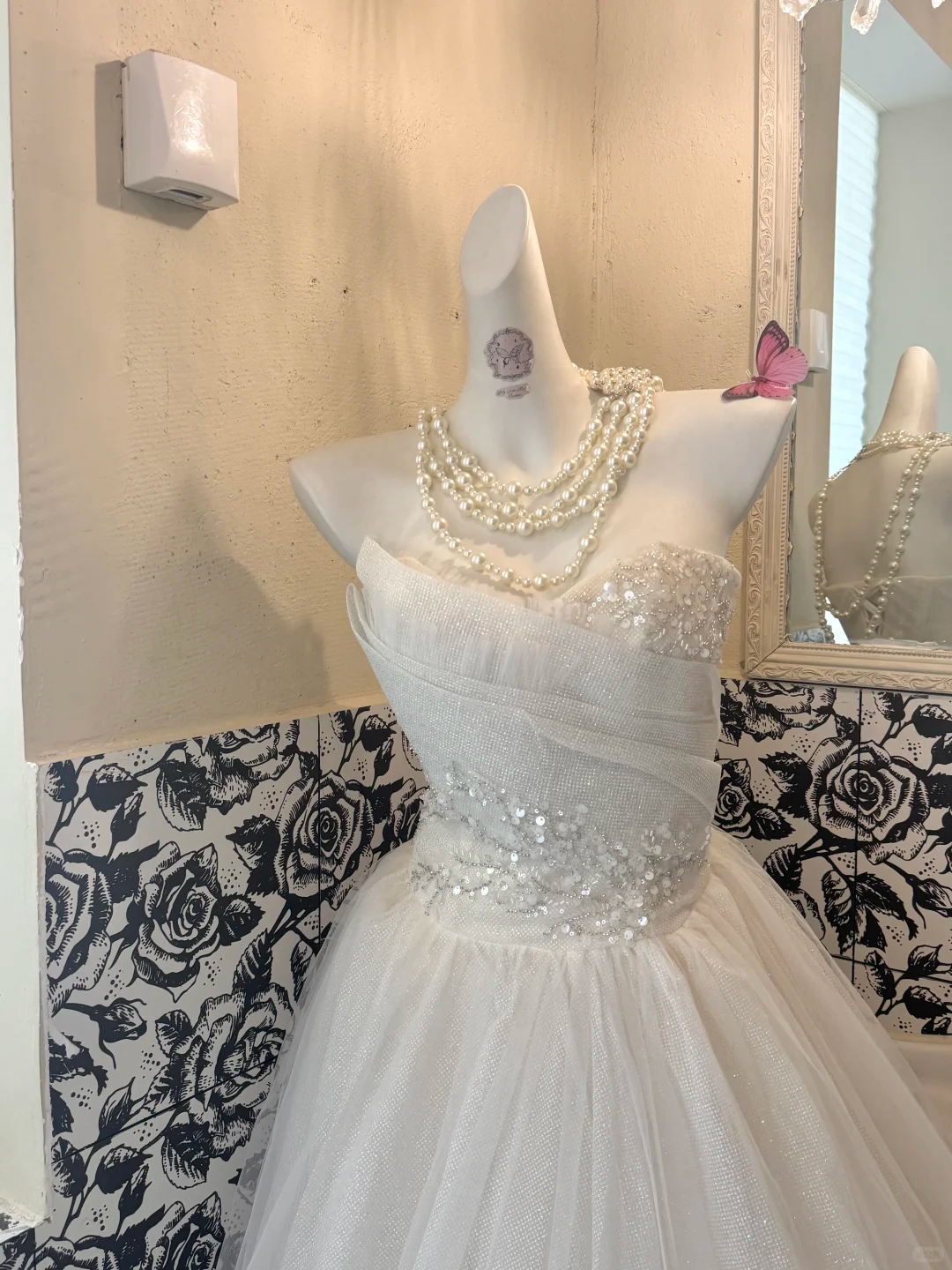 White Strapless Waist-Cinched Voluminous Princess Skirt Long Romantic Dress, Wedding Gown gh7657