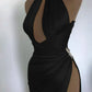 Robe de soirée élégante bordeaux à épaules dénudées et col haut avec perles exquises, longue et sexy, fendue, robe de bal, robe de soirée gh3426
