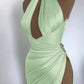 Robe de soirée élégante bordeaux à épaules dénudées et col haut avec perles exquises, longue et sexy, fendue, robe de bal, robe de soirée gh3426