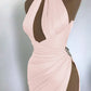 Robe de soirée élégante bordeaux à épaules dénudées et col haut avec perles exquises, longue et sexy, fendue, robe de bal, robe de soirée gh3426