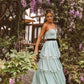 Robe de soirée élégante longue en tulle à volants et à manches longues, haut tube blanc, gh3364