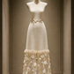 ✨Girlhomeshops-Cream White Fringe Trim Floral Embroidery Cheongsam Qipao gh10449