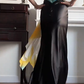 Black‑Satin Halter‑V‑Neck Ombre‑Chiffon Butterfly‑Beaded‑Applique Mermaid Floor‑Length Vintage Evening Prom Gown gh8796