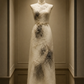 ✨Girlhomeshops-Off White Ink Wash Rose Embroidery Sleeveless Long Qipao Cheongsam gh10412