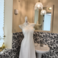 White Strapless High Waist Slimming Lightweight Romantic Dress, Wedding Gown gh7633
