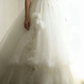 Strapless Ball Gown Wedding Dress, Sweetheart Neck Lace Embroidery 3D Floral Appliqué Two‑Layer Tulle Bridal Gown gh9123