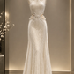 ✨Girlhomeshops-Ivory Halter Cutout Waist Lace Qipao Mermaid Evening Gown gh10379