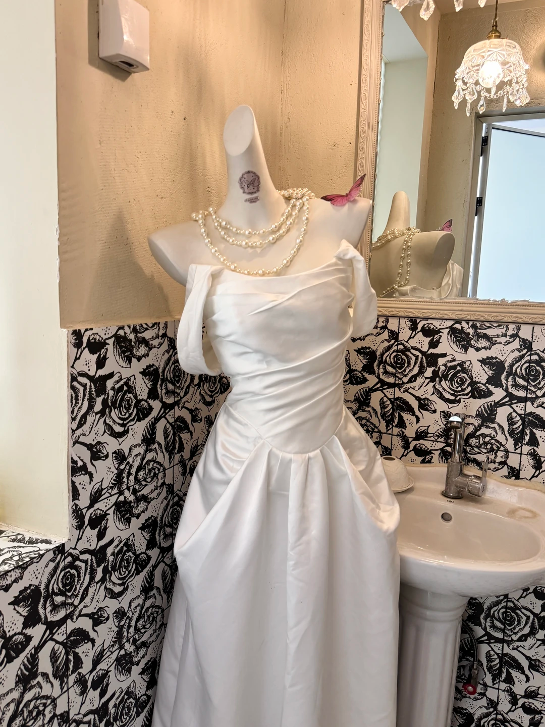 White Satin Waist-Cinched Slimming Luxury Elegant Romantic Dress, Wedding Gown gh7635