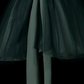 Dusty Green Vintage Short Prom Dress, Sleeveless Round Neck, Chest Pleated Detail, High Waist, Voluminous Tulle Midi Skirt, Large Back Bow, Retro 50s Cocktail Party Gown gh8885